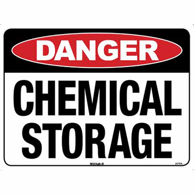 DANGER SIGN CHEMICAL STORAGE