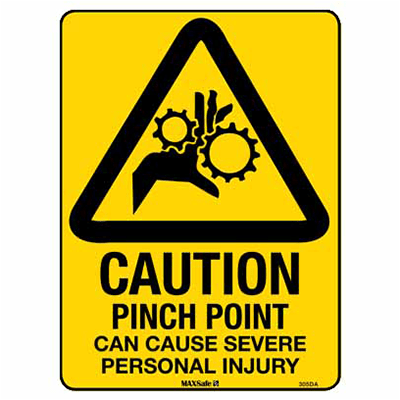 WARNING STICKER PINCH POINT