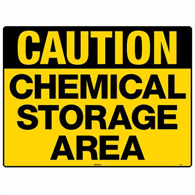 CAUTION SIGN CHEMICAL STORAGE