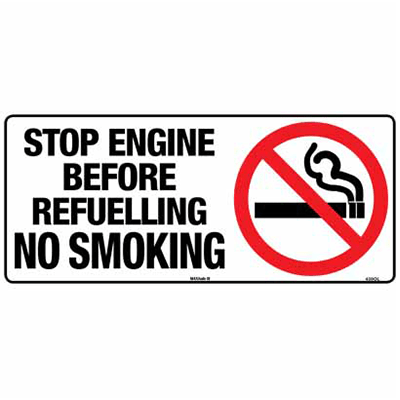 PROHIBITION SIGN STOP ENGINE NO SMOKING