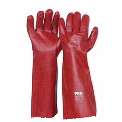 Red PVC Gloves – 45 cm – Pair