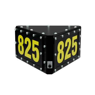 MAXSafe Hi-Viz LED Sign, 3-sided Display Custom 3 Number Asset Display Magnet Mounting, 390mm W x 215mm H x 342mm D