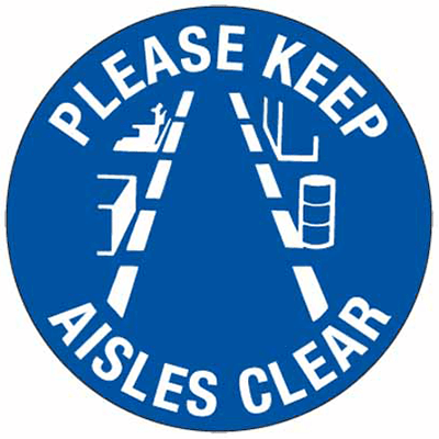 Floor Graphics, 400mm, Anti-Slip Adhesive – Please Keep Aisles Clear