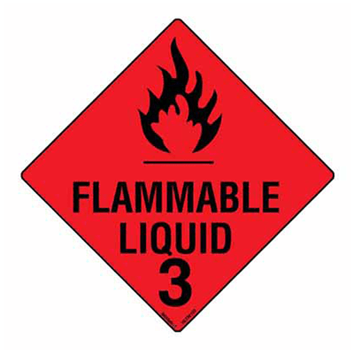 HAZCHEM FLAMMABLE SIGN