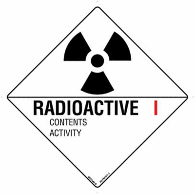 HAZCHEM RADIOACTIVE 1 SIGN