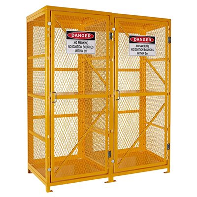 MAXSafe Gas Cylinder Storage Cage – 16 Forklift Cylinders – Dimensions: 1525 x 762 x 1650mm H