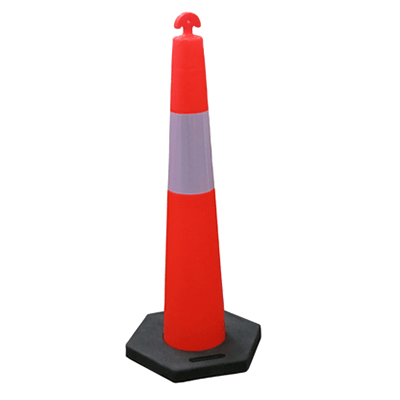 T-Top Bollard Orange – Stackable- 8kg Rubber Base – c/w Reflective Sleeve