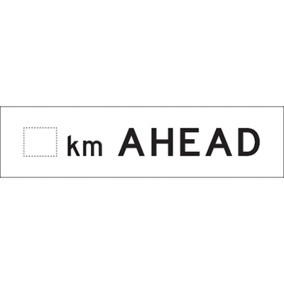 1200x300mm – Corflute – Cl.1 – White – _______km Ahead