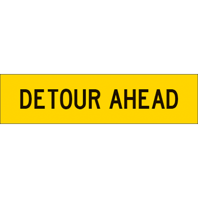 1200x300mm – Corflute – Cl.1 – Yellow – Detour Ahead