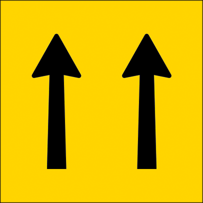 600x600mm – Corflute – Cl.1 – Lane Status (2 Arrows up)