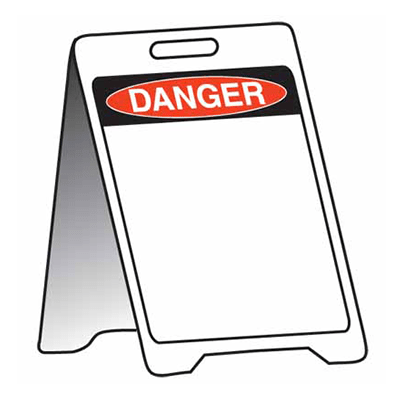 Sign Stand, 500 x 300mm, Corflute – Danger Header, Blank