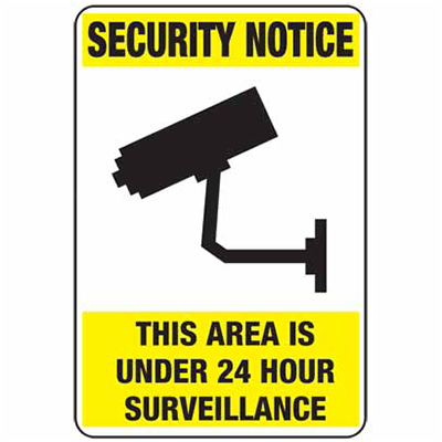 SECURITY SIGN 24 HOUR SURVEILLANCE