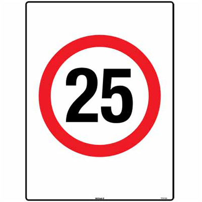 TRAFFIC SIGN 25KM