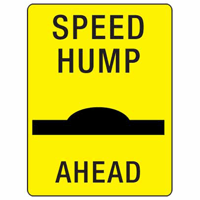 TRAFFIC SIGN SPEED BUMP AHEAD