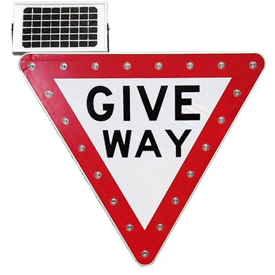 LED Solar Safety Give Way Sign