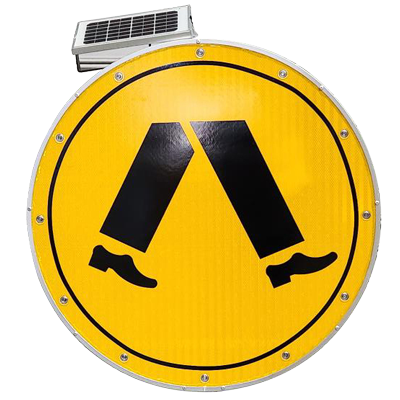 LED Solar Safety Sign C/W Strut