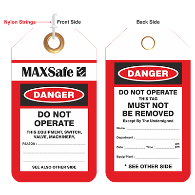 Tear Proof Lockout Tags Pk/100 22 MAX TPT 02
