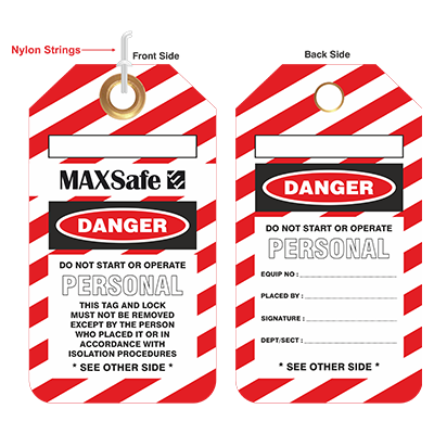 Tear Proof Lockout Tags Pk/100 30 MAX TPT 12