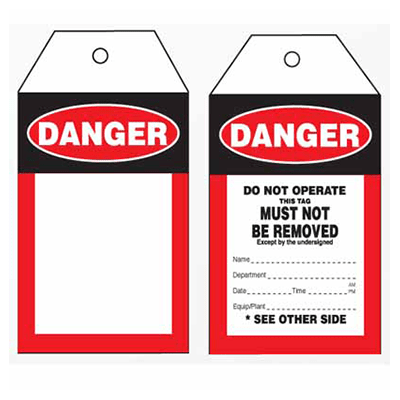 Tear Proof Lockout Tags Pk/100 23 TDT102TP Tear Proof Tag Do Not Operate This Tag Must Not Be Removed Web 1