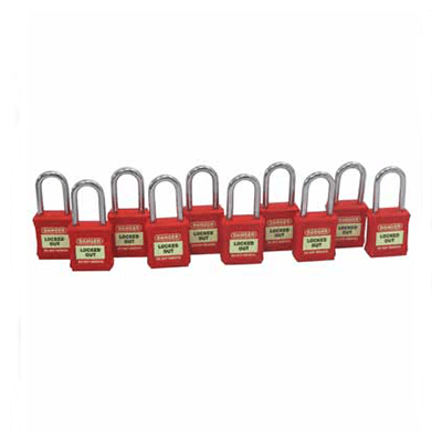 42Mm Premium Lockout Padlock - Keyed Alike Set 9 UL418 R KA10 Premium Padlock Set 10 Red Metal Keyed Alike Web 1