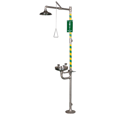 Stainless Steel Floor Mounted Combination Unit with Drench Shower & Eyewash