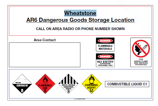 AR6 Dangerous Goods Storage Location